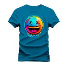 Camiseta Plus Size T-Shirt Algodão Premium Estampada Smile Nectar