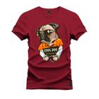 Camiseta Plus Size Unissex Algodão 100% Algodão Cool Dog