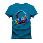 Camiseta Plus Size Unissex Premium T-shirt Fone Aqua