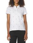 Camiseta polo feminina Tommy Hilfiger branca brilhante multigrande