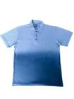 Camiseta Polo Juvenil Masculina Tam 14 - Hering Degradee Malha Azul.