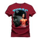 Camiseta Premium Algodão Confortável Estampada Tupac Boné