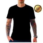 Camiseta Preta Camisa Masculina Básica 100% Algodão 30.1 Premium