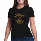 Camiseta Preta com Dourado Profissões - Nutrição - Nutricionista - Faculdade