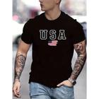 Camiseta Preta Masculina Estampa Bandeira Estados Unidos Usa Moda 100% Algodão