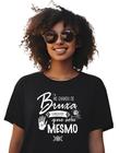 Camiseta Preta Me Chamou De Bruxa logo Eu Que Sou Mesmo