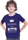 Camiseta Promovido a Irmão Mais Velho Colorida Juvenil Azul Marinho