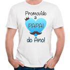 Camiseta promovido a papai do ano coração bigode camisa