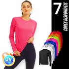 Camiseta PROTEÇÃO SOLAR UV Feminina Manga Longa Térmica Academia Corrida Yoga praia PLT 359 - IRON