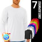 Camiseta PROTEÇÃO SOLAR UV Masculina Manga Longa Térmica Fitness Academia Corrida Praia Verão 247