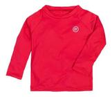 Camiseta proteção UV50+ infantil vermelho manga longa