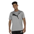 Camiseta Puma Active Big Logo Masculina Cinza e Preto