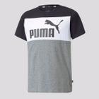Camiseta Puma ESS+ Colorblock Juvenil Cinza