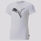 Camiseta Puma Power Graphic Juvenil Feminina Branca