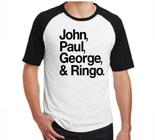 Camiseta Raglan 100% Algodão - John, Paul, George e Ringo - The Beatles