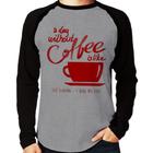 Camiseta Raglan A Day Without Coffee Manga Longa - Foca na Moda