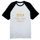 Camiseta Raglan Ano Novo 2024 fogos artificios