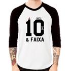 Camiseta Raglan Aqui é 10 e Faixa Manga 3/4 - Foca na Moda