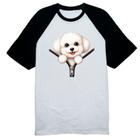 Camiseta Raglan Bichon Frise no Ziper