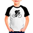 Camiseta Raglan Bicicleta Bike Ciclista Branca Infantil01