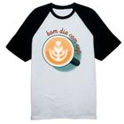 Camiseta Raglan Bom dia com café