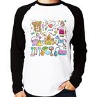 Camiseta Raglan Brinquedos Manga Longa - Foca na Moda