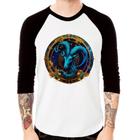 Camiseta Raglan Capricórnio Sígno Manga 3/4 - Foca na Moda