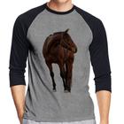 Camiseta Raglan Cavalo Andaluz Manga 3/4 - Foca na Moda