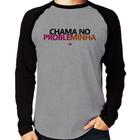 Camiseta Raglan Chama no Probleminha Manga Longa - Foca na Moda