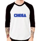 Camiseta Raglan Chega Manga 3/4 - Foca na Moda