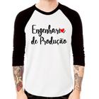 Camiseta Raglan Engenharia de Produção Manga 3/4 - Foca na Moda