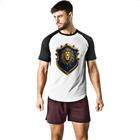 Camiseta Raglan Escudo dourado leao de juda