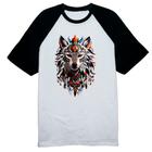 Camiseta Raglan Espirito lobo tribal