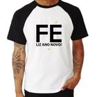 Camiseta Raglan Fé liz ano novo! - Foca na Moda