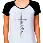 Camiseta Raglan Feminina Branca Gospel Católica Jesus 09