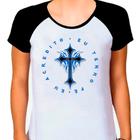 Camiseta Raglan Feminina Branca Gospel Católica Jesus 12