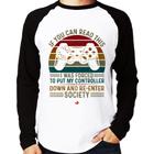 Camiseta Raglan Forced to reenter society Manga Longa - Foca na Moda