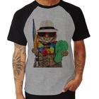 Camiseta Raglan Gato nas Férias - Foca na Moda