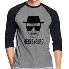 Camiseta Raglan Heisenberg Manga 3/4 - Foca na Moda