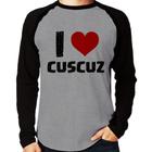 Camiseta Raglan I love cuscuz Manga Longa - Foca na Moda