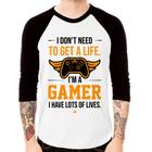 Camiseta Raglan I'm a gamer, I have lots of lives Manga 3/4 - Foca na Moda