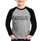 Camiseta Raglan Infantil Acordei e não recomendo Manga Longa - Foca na Moda