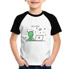 Camiseta Raglan Infantil Alien Hello World! - Foca na Moda