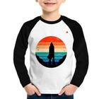 Camiseta Raglan Infantil Astronomia Vintage Sunset Manga Longa - Foca na Moda