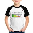 Camiseta Raglan Infantil Bateria Social - Foca na Moda