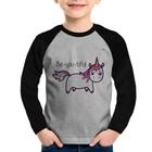 Camiseta Raglan Infantil Be You Tiful Manga Longa - Foca na Moda