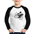Camiseta Raglan Infantil Bike Corrida Manga Longa - Foca na Moda