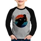 Camiseta Raglan Infantil Boxe Vintage Sunset Manga Longa - Foca na Moda