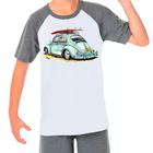 Camiseta Raglan Infantil Cinza Branca Carro Fusca Fusquinha2