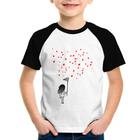 Camiseta Raglan Infantil Collect Hearts - Foca na Moda